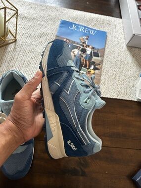 Diadora N9000 Suede Mesh Sneaker in Navy and Light Blue